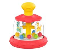 Press Rotating Toy, Interactive Brain Teaser, Carousel Learning Spinner, Educational Lightweight Activity Toy, Fun Sensory Play Tool, Crafted from Selected Abs Material, 5.98x5.24x5.24in