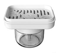 Press Soap Dispenser 280ml Glass Kitchen Bottle(white)