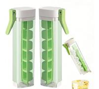 Press Type Silicone Ice Cube Tray with Lid, Easy Release Ice Mold for Cocktails Coffee & Water Bottles, Space Saving Cylinder Design, 6 Cubes per Press, One Glass Ice Maker