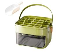 Press-Type Tray With Bin | PP & Soft Rubber, 5.9in X 4.1in X 5.9in, 299g | Portable Ice Maker For RV, Office, Party & Outdoor | Includes Íce Shovel And Storage Box