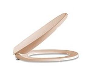 Pressalit Calmo WC siège 556013-D72999 Beige Bahama, charnière universelle D72, acier inoxydable, avec couvercle, abaissement automatique, décollage