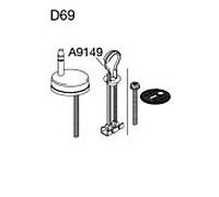 Pressalit enfichable universelle Pressalit D69999 acier inoxydable, pour siège WC Delight / Pro , avec décrochement, montage par le haut