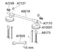 Pressalit ensemble de charnières continu pour abattant sans couvercle dc7p999