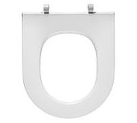 Pressalit Objecta D Pro WC siège 997011-DF7999 blanc polygiene, sans couvercle, standard, charnière fixe DF7, acier inoxydable