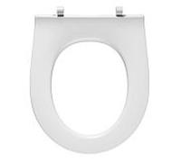Pressalit Objecta Pro WC siège 989011-DF7999 blanc polygiene, sans couvercle, standard, charnière fixe DF7, acier inoxydable