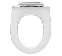 Pressalit Projecta D Solid Pro WC siège 1001011-DG4925 blanc polygiene, sans couvercle, standard, charnière combinée DG4, acier inoxydable