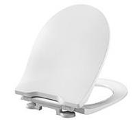 Pressalit Projecta D Solid Pro WC siège 1002011-DG4925 blanc polygiene, avec couvercle, standard, charnière combinée DG4, acier inoxydable