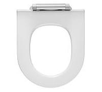 Pressalit Projecta D Solid Pro WC siège 1007011-DG4925 blanc polygiene, charnière combinée DG4, acier inoxydable, sans couvercle, avec abaissement automatique