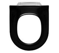 Pressalit Projecta D Solid Pro WC siège 1007111-DG4925 noir polygiene, charnière combinée DG4, acier inoxydable, sans couvercle, avec abaissement automatique