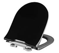 Pressalit Projecta D Solid Pro WC siège 1008111-DG4925 noir polygiene, charnière combinée DG4, acier inoxydable, avec couvercle, avec abaissement automatique