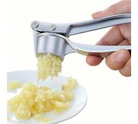 Presse à ail manuelle 3-en-1 en acier inoxydable, presse à ail multifonction pour la cuisine, presse-purée d'ail, presse à ail, accessoires de cuisine, fonction : presse à ail + casse-noix + ouvre-bou