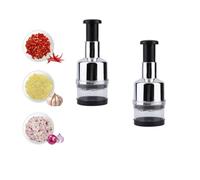 Presse à ail manuelle en acier inoxydable, hachoir à légumes manuel, hachoir à ail et persil oignon, broyeur à ail pour légumes, oignons, ails, noix, salades (2 pièces)