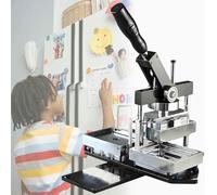 Presse à aimants Photo en métal pour réfrigérateur avec 100 Ensembles de Fournitures, Machine à Badges Professionnelle pour aimants de réfrigérateur à Faire soi-même, kit Comprenant Un Coupe-Papier