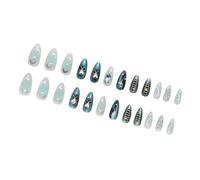 Presse à amande sur ongles Strass Pierres de guérison Faux ongles brillants Couverture complète Faux ongles pour femmes à la recherche de manucures simples