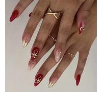 Presse à amandes élégante sur les ongles avec motifs de nœuds - Conseils français - Pour une utilisation facile - Pour femme - Mode - Explications de manucure