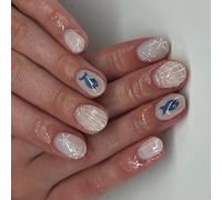 Presse à amandes sur ongles faux ongles brillants en 12 tailles 24 pièces pointes françaises pour décorations ongles acryliques pour femmes Transparent