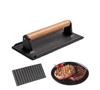 Presse à bacon - Presse rectangulaire en fer robuste pour presser la viande grasse | pour hamburger, tortilla, préparation des repas, cuisine, camping, barbecue, hayon, cuisine en plein air