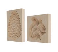 Presse à Biscuits 3D - Dimensions 13 x 8 x 2 cm, moule sculpté en bois naturel, forme d'animaux drôles | moule à pâtisserie bricolage, cadeau, accessoire professionnel pour confiserie, set P