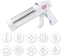 Dr. Oetker Presse à pâtisserie avec 10 disques moulés en Plastique, seringue à pâtisserie, mécanisme de Levier Confortable, quantité : 1 pièce, 5 x 5 x 7,5 cm