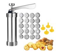 Presse à Biscuits,Presse à Biscuits en Acier Inoxydable | Kit de Presse à Biscuits avec 20 disques et 4 Buses de glaçage pour Machine à Biscuits et décoration, Parfait pour Machine à Biscuits