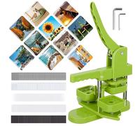 Presse à boutons magnétiques carrés avec 100 ensembles de fournitures pour fabrication de badges - Idéal pour fêtes et événements, badges de réfrigérateur personnalisés