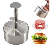 Presse à burger Mulomir en acier inoxydable 304, presse à galettes de hamburger réglable avec 150 feuilles de papier à burger, moule robuste antiadhésif pour bœuf, légumes, viande, barbecue, grillades