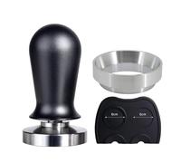 Presse À Café Expresso Calibré 13,6 Kg, Presse À Café Élastique À Ressort, Marteau À Poudre De Café En Aluminium/bois Et Acier Inoxydable(Black 51MM Set-3pcs)