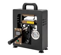 Presse à chaleur - Presse hydraulique manuelle portable avec deux plaques chauffantes - Manomètre - Contrôleur de température de temps LCD pour extraction d'huile et textiles imprimés