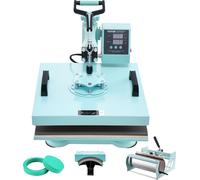 Presse à chaleur VEVOR, 15 x 15 pouces, machine à transfert de chaleur 5 en 1 avec presse à tumbler de 30 oz, presse à t-shirt pivotant à 360°, commande numérique précise, pour t-shirts/tasses/chapeau