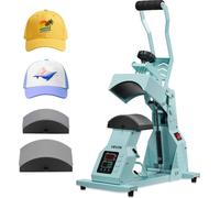 Presse à chapeau VEVOR avec 2 plaques interchangeables (16 x 6,5 cm / 16 x 8 cm), presse à chapeau avec réglage précis de la température et du temps, presse à casquette Heat Press pour casquettes band