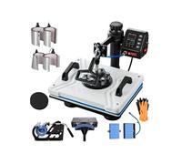 VEVOR Presse à Chaud 10 en 1 Machine de Sublimation de Transfert 30x38 cm Machine de Presse à Chaud Blanche Numérique LCD 1000 W Transfert Efficace pour T-Shirt Chapeau Casquette Tasse Assiette Stylo