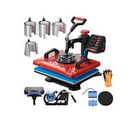 VEVOR Presse à Imprimer 10 en 1 Machine de Sublimation de Transfert 30x38 cm Machine de Presse à Chaud Rouge Numérique Lcd 1000 W Transfert Efficace