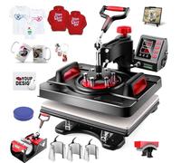 Presse à Chaud, 30 x 38 cm Machine de Sublimation Textile Heat Press Pivotant à 360 Degrés pour t Shirts/Tasse/Chapeau/Assiette/Casquette (Nouveau 8 en 1)