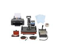 Presse à chaud 5-en-1 220 V 1250W, Imprimante & Cartouches vides - Sublimation