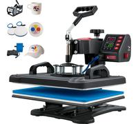 Presse à chaud 5 en 1 Machine à sublimation de coques pliantes 29 x 38 cm Chauffage rapide Précision numérique
