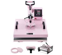 VEVOR Presse à Chaud pour T-shirt 38x38 cm 5-en-1 avec Presse à Tasse 89 cL Rose