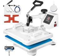 VEVOR Presse à Chaud 5 en 1 Presse de Chaleur 30x38 cm Transfert Blanche Machine de Sublimation Numérique Presse à Imprimer Chauffage à Double Tube