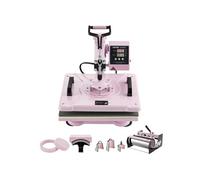 VEVOR Presse à Chaud pour T-shirt 30x38 cm 8-en-1 avec Presse à Tasse 89 cL Rose