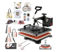 VEVOR Presse à Chaud Numérique 8 en 1, Machine de Sublimation Textile avec Plaque Chauffante de 29x38 cm, pour DIY T-shirts Mugs Casquettes et Assiettes, Presse à Imprimer Multifonctionnelle