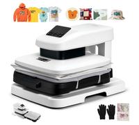 VEVOR Presse à Chaud Automatique pour T-shirts, Presse à Transfert Thermique avec Plateau Chauffant 38x38 cm, Déclenchement Automatique, Pression Réglable et Affichage Numérique, Sublimation, Blanc