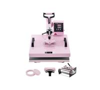 VEVOR Presse à Chaud pour T-shirt 38x38 cm 5-en-1 avec Presse à Tasse 89 cL Rose