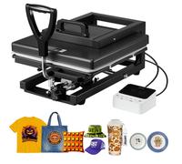 VEVOR Presse à Chaud pour T-shirts, Presse à Transfert Thermique 5-en-1, avec Platine Chauffant de 38 x 38 cm, Chauffe Rapide et Uniforme, pour Sublimation Tasses Gobelets Casquettes et Assiettes