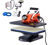 Presse à chaud VEVOR 5 en 1, 12 x 15 pouces, chauffage rapide, transfert numérique par sublimation pivotant à 360°, imprimante à transfert vinyle T-shirt pour bannières, sacs en toile, chemises, couss