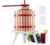 Presse à cidre de fruits VEVOR Moulin à fruits (12 L) avec panier en bois massif à 8 blocs, extracteur de jus manuel robuste, presse à cidre presse à raisin presse à huile d'olive avec poignée presse