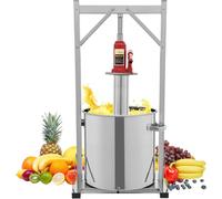 Presse à cidre en acier inoxydable avec cric hydraulique pour la fabrication de jus - 12 L pour pommes, oranges, carottes, baies et légumes