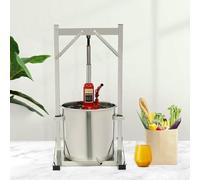 Presse à cidre en acier inoxydable de 22 L avec cric hydraulique pour la fabrication de jus - Idéal pour l'extraction de vin, de carottes, d'orange, de baies et de légumes