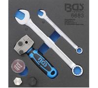 Presse à collets - BGS - 1-6 tiroirs - pour conduites de frein DIN 4,75mm - avec clés et graisse de sertissage