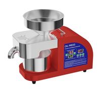 Presse à froid électrique pour la fabrication d'huile d'arachide, de sésame | Écran LCD, température réglable de 104 à 572 °F, corps en acier inoxydable 304, compatible avec les noix et le soja, grande