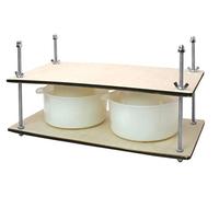 Presse à Fromage de 40,6 cm - Kit de Fabrication Avec Presse en Bois et 2 Moules de 1,2 L - Heese