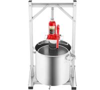 Presse à fruits 12 L/22 L/36 L en acier inoxydable avec vérin hydraulique et cadre de pressage, pressoir et broyeur pour raisins et pommes à cidre, pour particuliers, vignobles et restaurants. 36 L